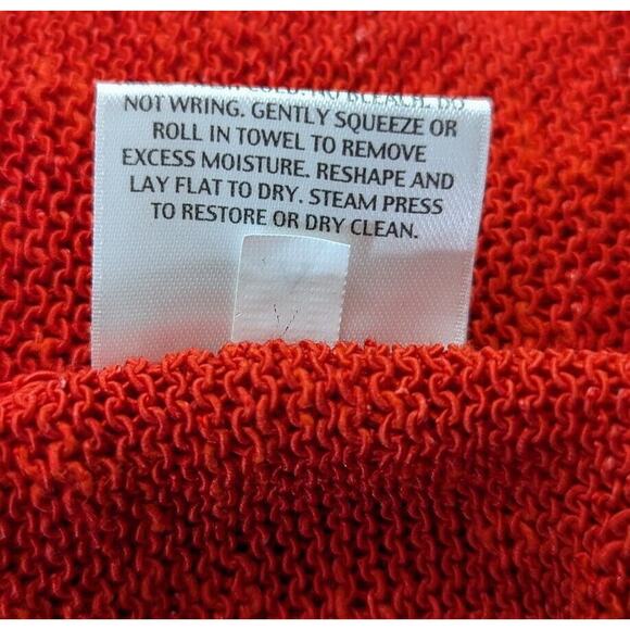 Eileen Fisher Cardigan Sweater Red Linen Blend Open Front Misses Size L - Picture 7 of 7